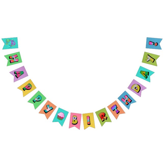 Custom Happy Birthday Wimpelkette (Alle)