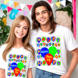 Custom Happy Geburtday Ballons T-Shirt