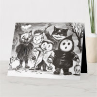 Custom Happy Halloween Party Karte Kleine Monster!