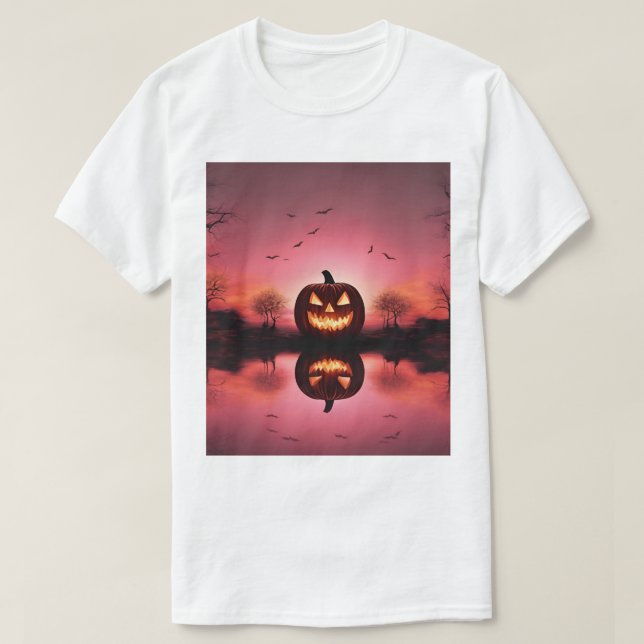 Custom Happy Halloween T - Shirt (Design vorne)