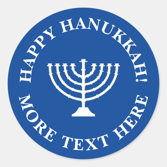 Custom Happy Hanukkah Aufkleber und Umschlag Aufkl (Vorderseite)