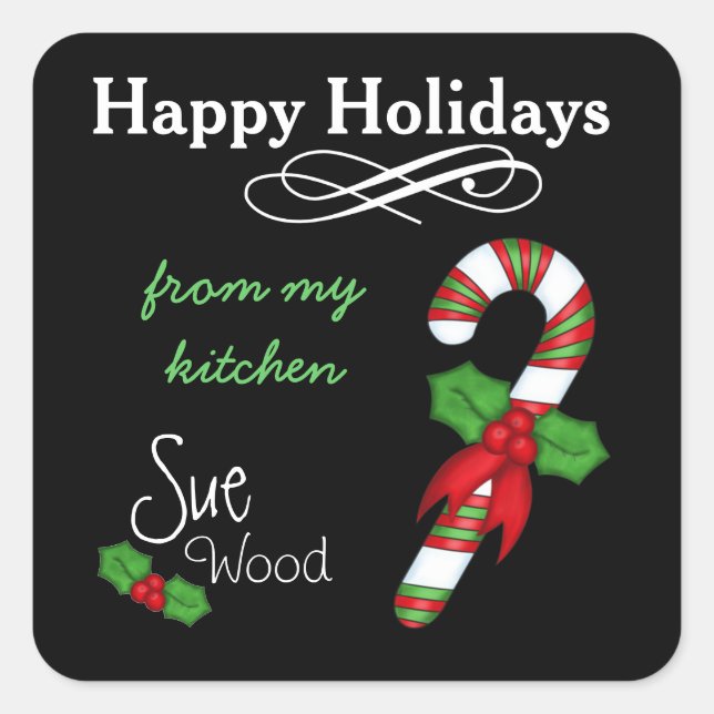 Custom Happy Holidays aus meiner Küche Stickers (Vorderseite)