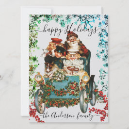 Custom Happy Holidays Chic Rustic Vintag Ephemera Karte