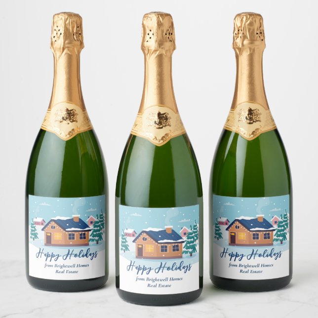 Custom Happy Holidays Real Estate Company Party (Flaschen)