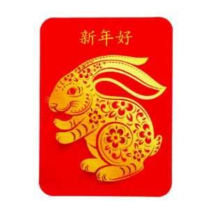 Custom Happy Lunar Neujahr 2023 RABBIT Vielen Dank Magnet