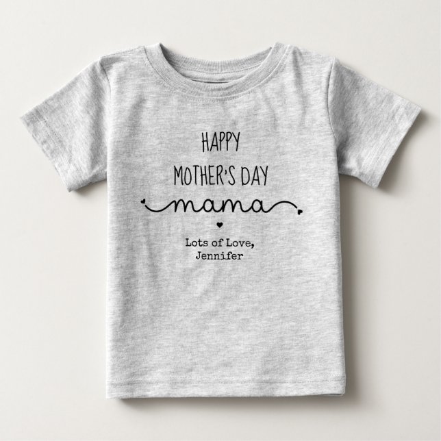 Custom Happy Mother's Day Mama Elegant Baby T-shirt (Vorderseite)