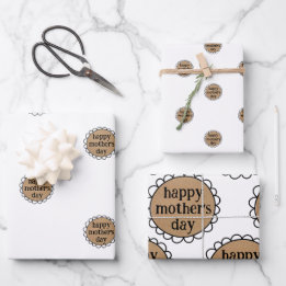 Custom HAPPY MUTTER'S DAY Scalloping Edge Geschenk Geschenkpapier Set