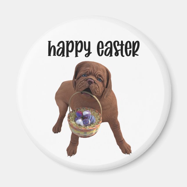 Custom Happy Oaster Dog Magnet (Vorne)