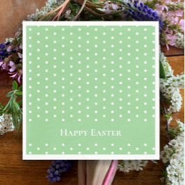 Custom Happy Oaster Mint Green & White Polka Dot Serviette