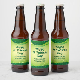 Custom Happy St. Patrick's Day Green Sparkle Party Bierflaschenetikett