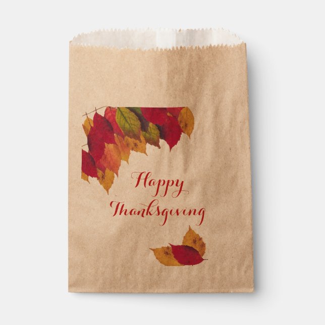 Custom Happy Thanksgiving farbenfrohe Herbstlaube Geschenktütchen (Vorderseite)