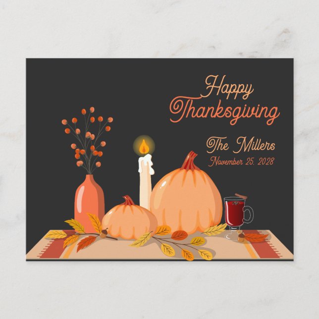 Custom Happy Thanksgiving Feiertagspostkarte (Vorderseite)