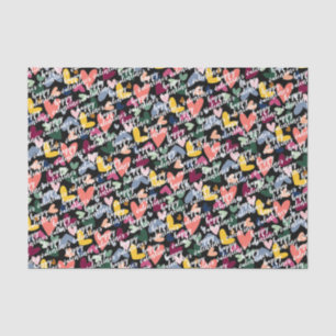 Custom Happy Valentines I Liebe You Heart Pattern Seidenpapier
