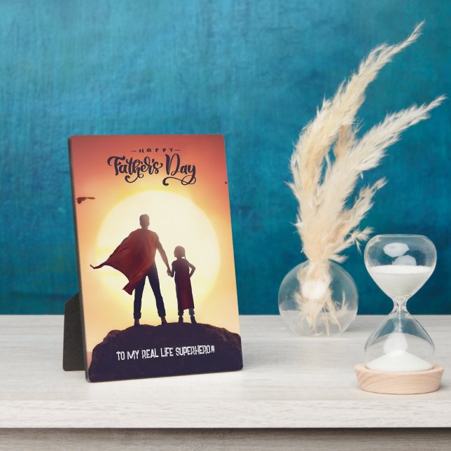 Custom Happy Vatertag Superhero Card Plaque Fotoplatte (Von Creator hochgeladen)