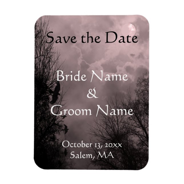 Custom Haunted Sky Red Mist Save the Date Magnet (Vertikal)