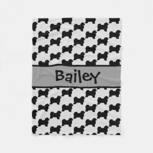 Custom Havanese Dog Silhouette Fleecedecke