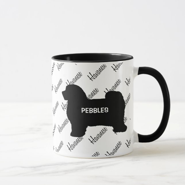 CUSTOM Havanese Hund Silhouette Tasse (Rechts)