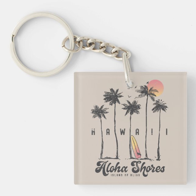 Custom Hawaii Beach Surfer Sommerurlaub Geschenk Schlüsselanhänger (Vorderseite)