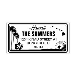 Custom Hawaii State License Plate Address Permastempel