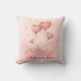 Custom Heart Balloon Throw Pillow Kissen