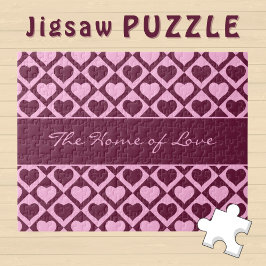 Custom Heart Checkerboard Pattern Bordeaux Pink - 