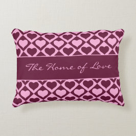 Custom Heart Checkerboard Pattern Bordeaux Pink - Dekokissen