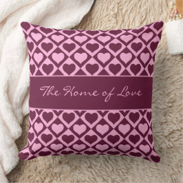 Custom Heart Checkerboard Pattern Bordeaux Pink - Kissen