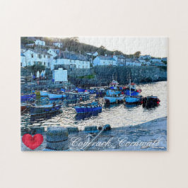 Custom Heart Coverack Hafen Dusk Cornwall Foto