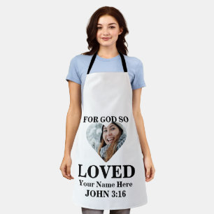 Custom heart Foto Christlich Bible Verse John 3 16 Schürze
