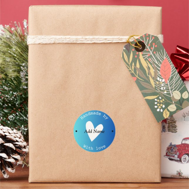 Custom Heart Handmade Danke Stickers (Feiertag)