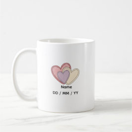 Custom Heart Mug with Name  Date Kaffeetasse