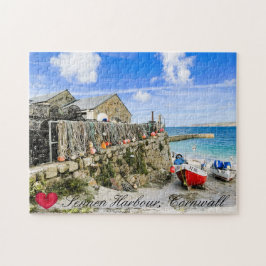 Custom Heart Sennen Hafenboote Cornwall Foto