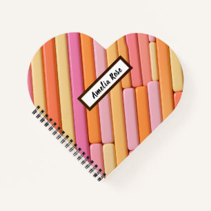 Custom Heart Spirale Notebook - Pastel Geometric Notizbuch