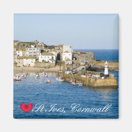 Custom Heart St Ives Harbour Pier Cornwall Foto Magnet