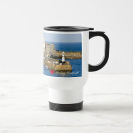 Custom Heart St Ives Harbour Pier Cornwall Foto Reisebecher