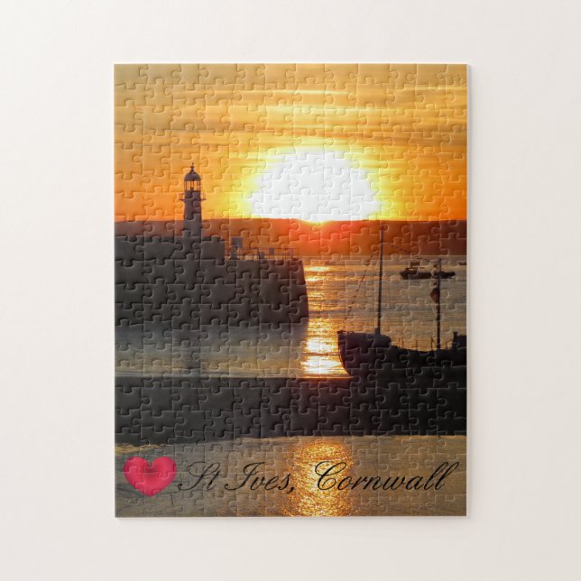 Custom Heart St Ives Harbour Sun Cornwall Foto (Vertikal)