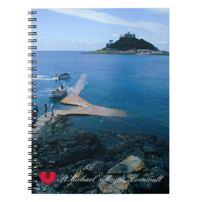 Custom Heart St Michaels Mount Cornwall mit Boote Notizblock (Vorderseite)