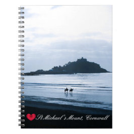 Custom Heart St Michaels Mount Cornwall + Pferde Notizblock