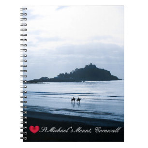 Custom Heart St Michaels Mount Cornwall + Pferde Notizblock