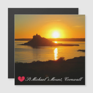 Custom Heart St Michaels Mount Cornwall Sunset Magnetkarte