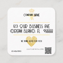 Custom HEART Thank GOD For YOU Small Business Logo Quadratische Visitenkarte