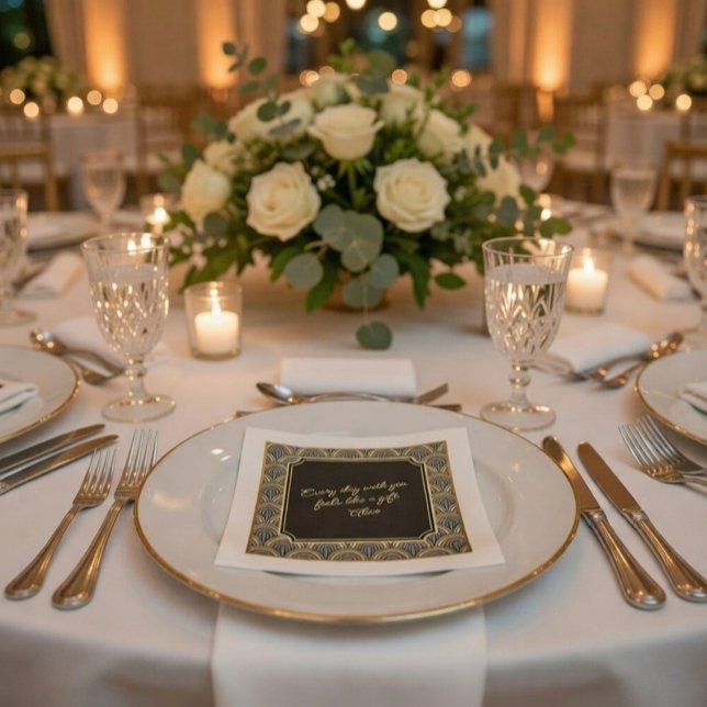 Custom Heartfelt Love Note Wedding Napkins Serviette (Von Creator hochgeladen)