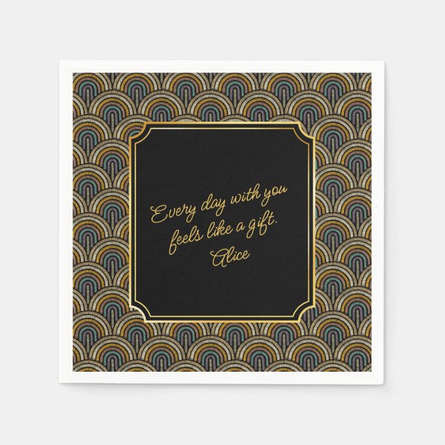 Custom Heartfelt Love Note Wedding Napkins Serviette (Vorderseite)
