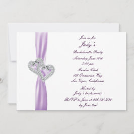 Custom Hearts Lavender Junggeselinnen-Abschied lad Einladung