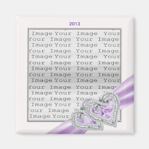 Custom Hearts Lavender Ribbon Magnet