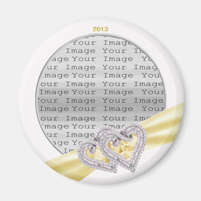 Custom Hearts Lemon Ribbon Magnet (Vorne)