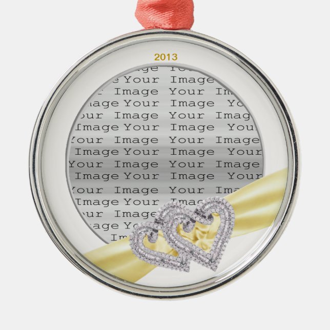 Custom Hearts Lemon Ribbon Ornament (Vorne)