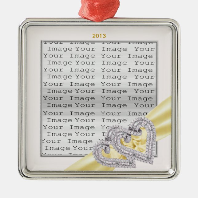 Custom Hearts Lemon Ribbon Ornament (Vorne)