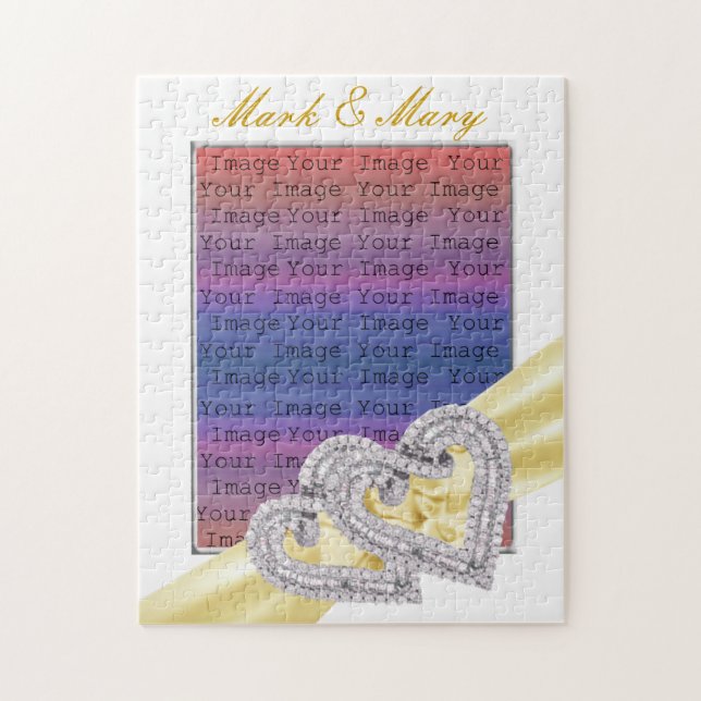 Custom Hearts Lemon Ribbon Puzzle (Vertikal)