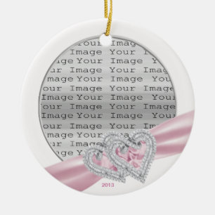 Custom Hearts Pastel Rosa Band Ornament